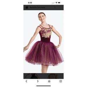 Revolution A Song For You Burgundy Gold Dance Wear Costume Small Adult